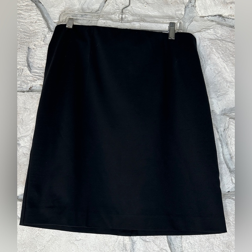 J. Jill | Women’s Black Ponte Pencil Skirt With Back Slit, Size Medium